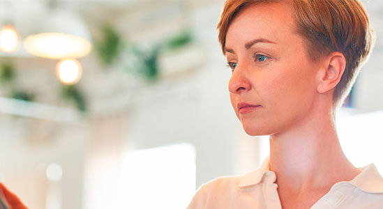 Worker putting in order for a client