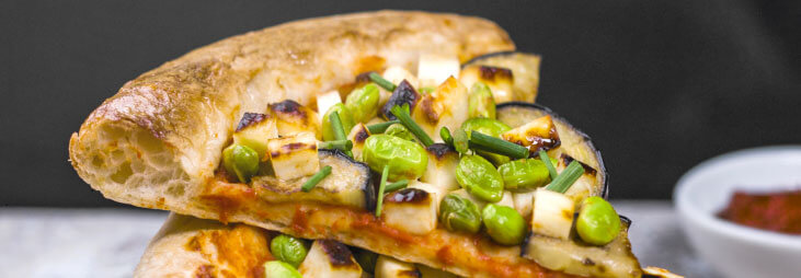 Paneer & Aubergine Pizza